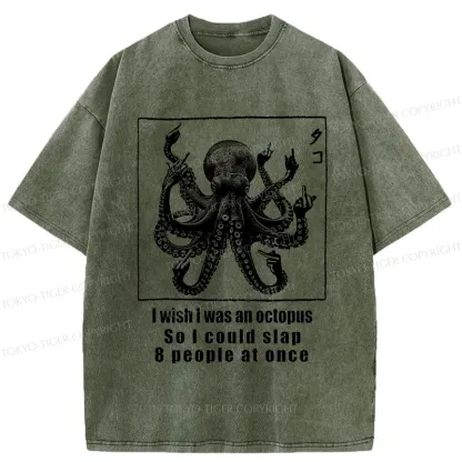 Tokyo-Tiger I Wish I Was An Octopus Washed T-Shirt