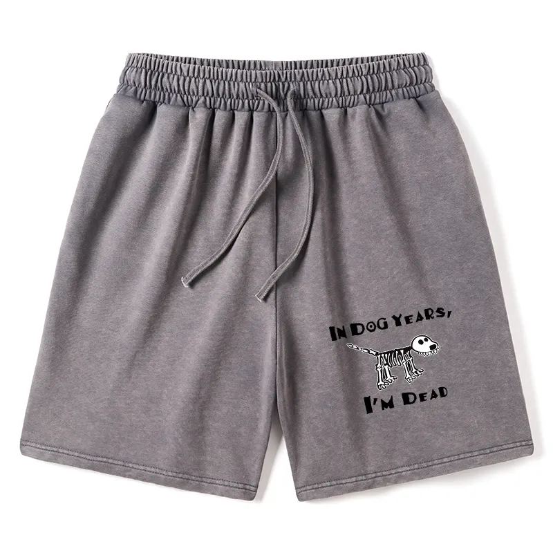 Tokyo-Tiger Funny Meme Old Dog Dead In Dog Years Vibe Washed Shorts