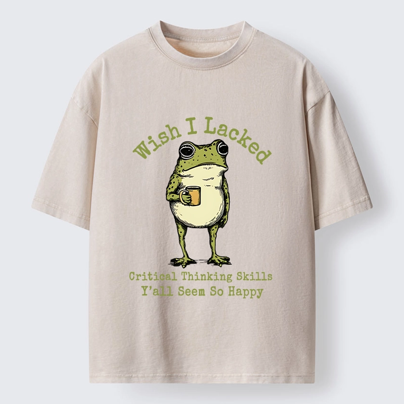 Tokyo-Tiger Critical Thinking Frog Meme Washed T-Shirt