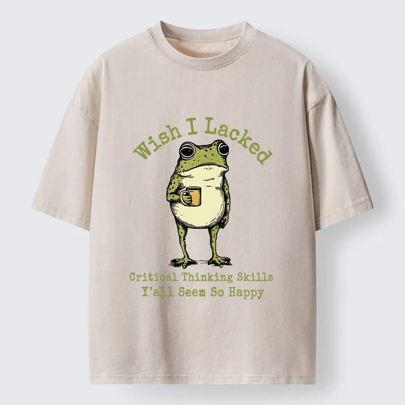 Tokyo-Tiger Critical Thinking Frog Meme Washed T-Shirt