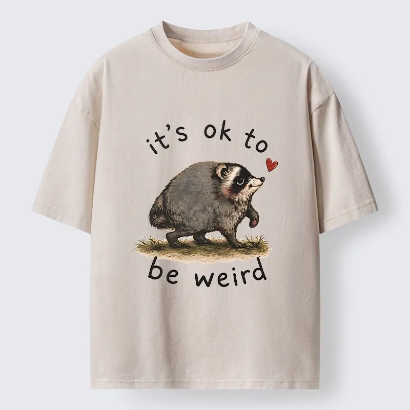 Tokyo-Tiger Jimothy Weird Raccoon Art Washed T-Shirt