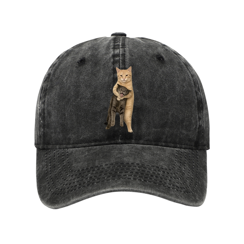 Tokyo-Tiger Orange Cat’s Tight Embrace Washed Cap