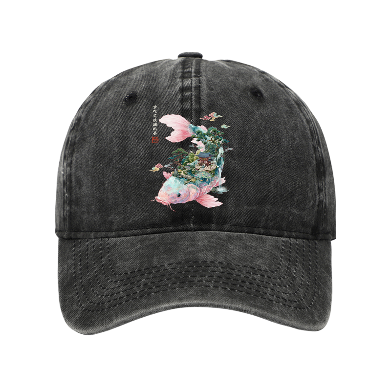 Tokyo-Tiger Journey Of The Flowing Koi Washed Cap