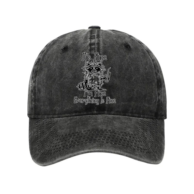Tokyo-Tiger Raccoon Fine Meme Washed Cap