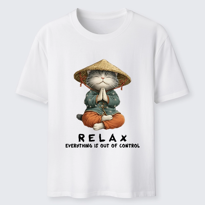 Tokyo-Tiger Zen Relax Cat Graphic Classic T-Shirt