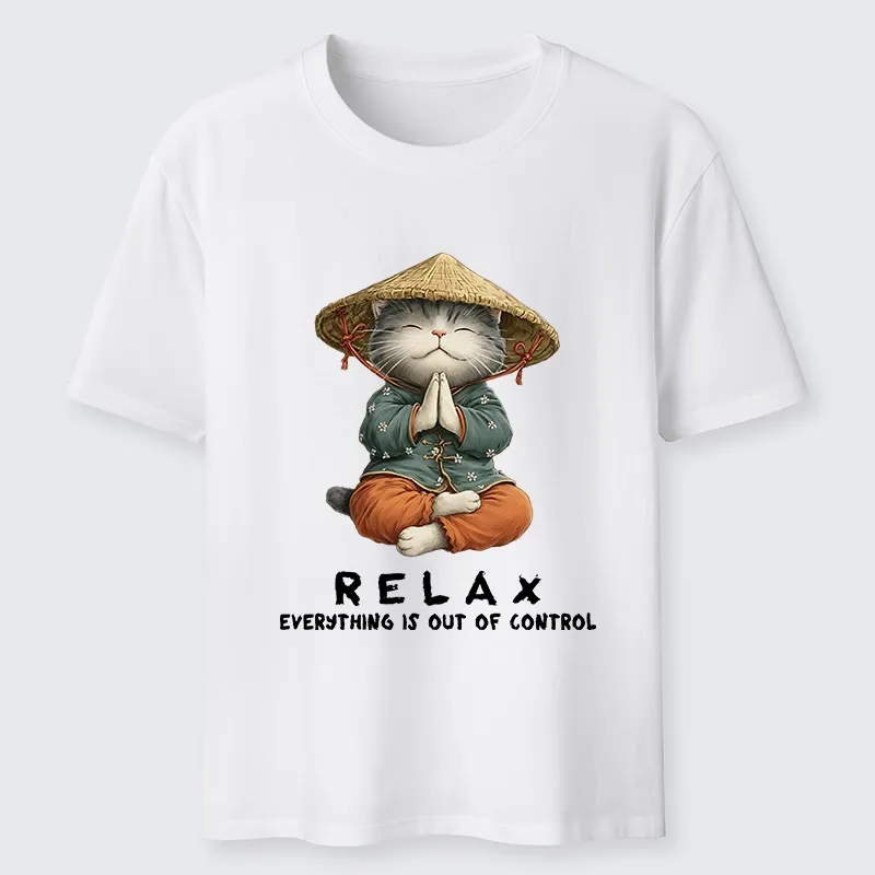 Tokyo-Tiger Zen Relax Cat Graphic Classic T-Shirt Sale