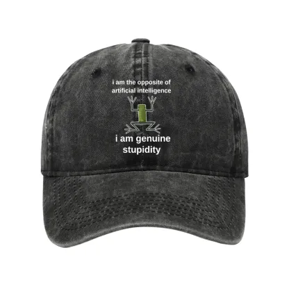 Tokyo-Tiger Genuine Stupidity Frog Meme Washed Cap
