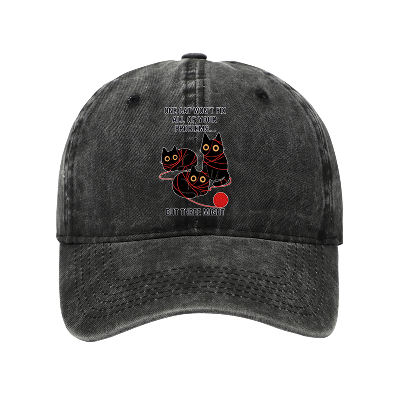 Tokyo-Tiger Three Cats Fix All Problems Washed Cap