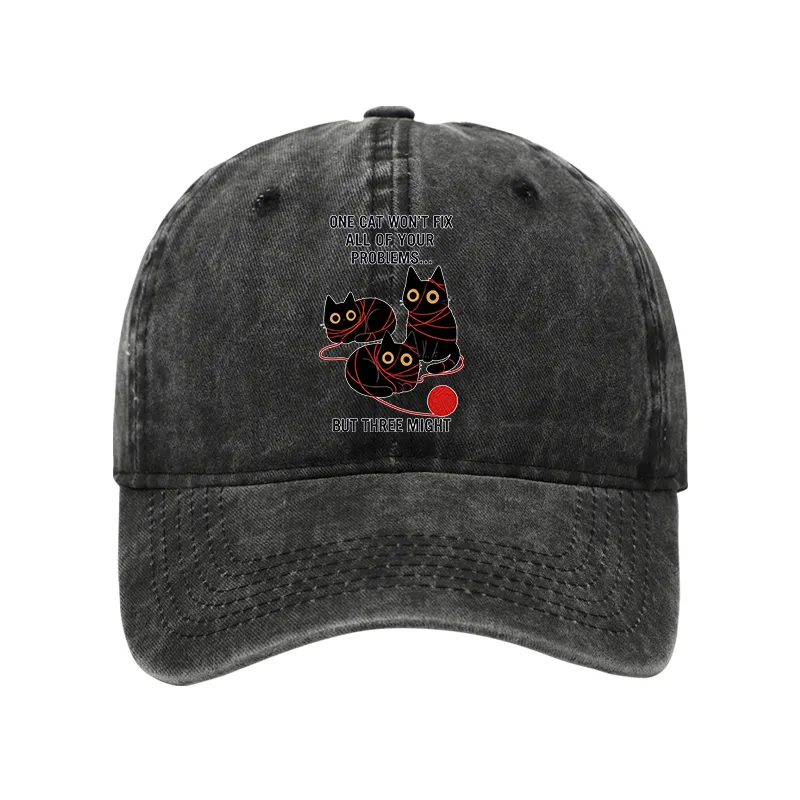 Tokyo-Tiger Three Cats Fix All Problems Washed Cap