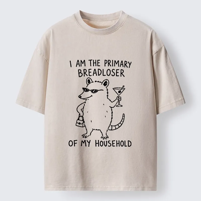 Tokyo-Tiger Funny Rich Opossum Washed T-Shirt