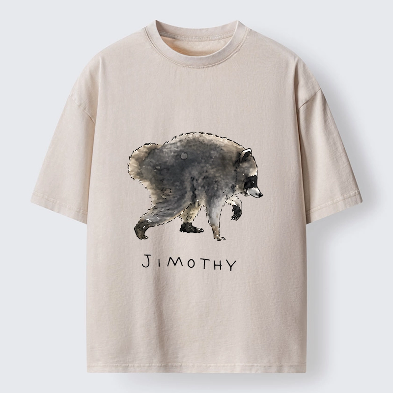 Tokyo-Tiger Jimothy Raccoon Art Washed T-Shirt
