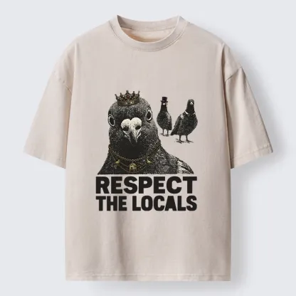 Tokyo-Tiger Royal Pigeon Graphic Washed T-Shirt