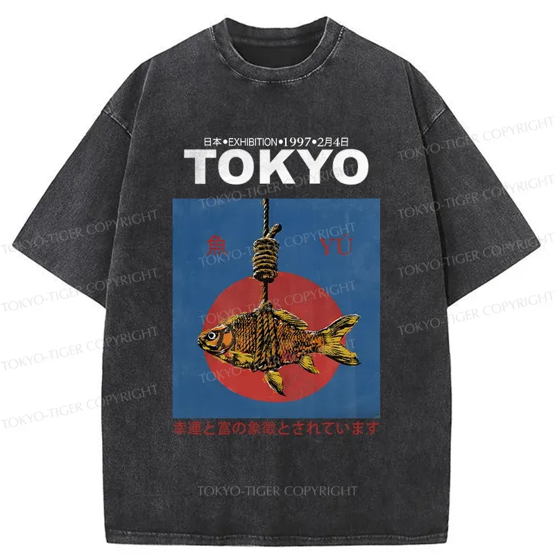 Tokyo-Tiger Retro Tokyo Fish Washed T-Shirt