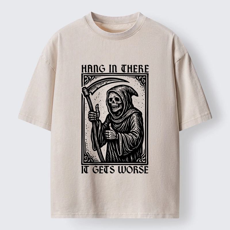 Tokyo-Tiger Hang In There Skeleton Washed T-Shirt