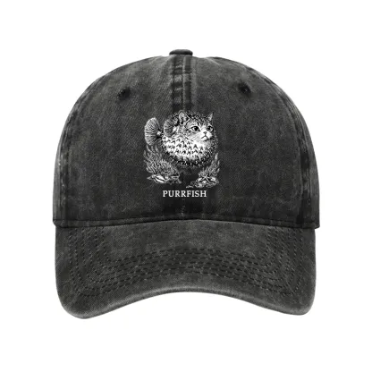 Tokyo-Tiger Spiky Puffer With Cute Cat Head Washed Cap