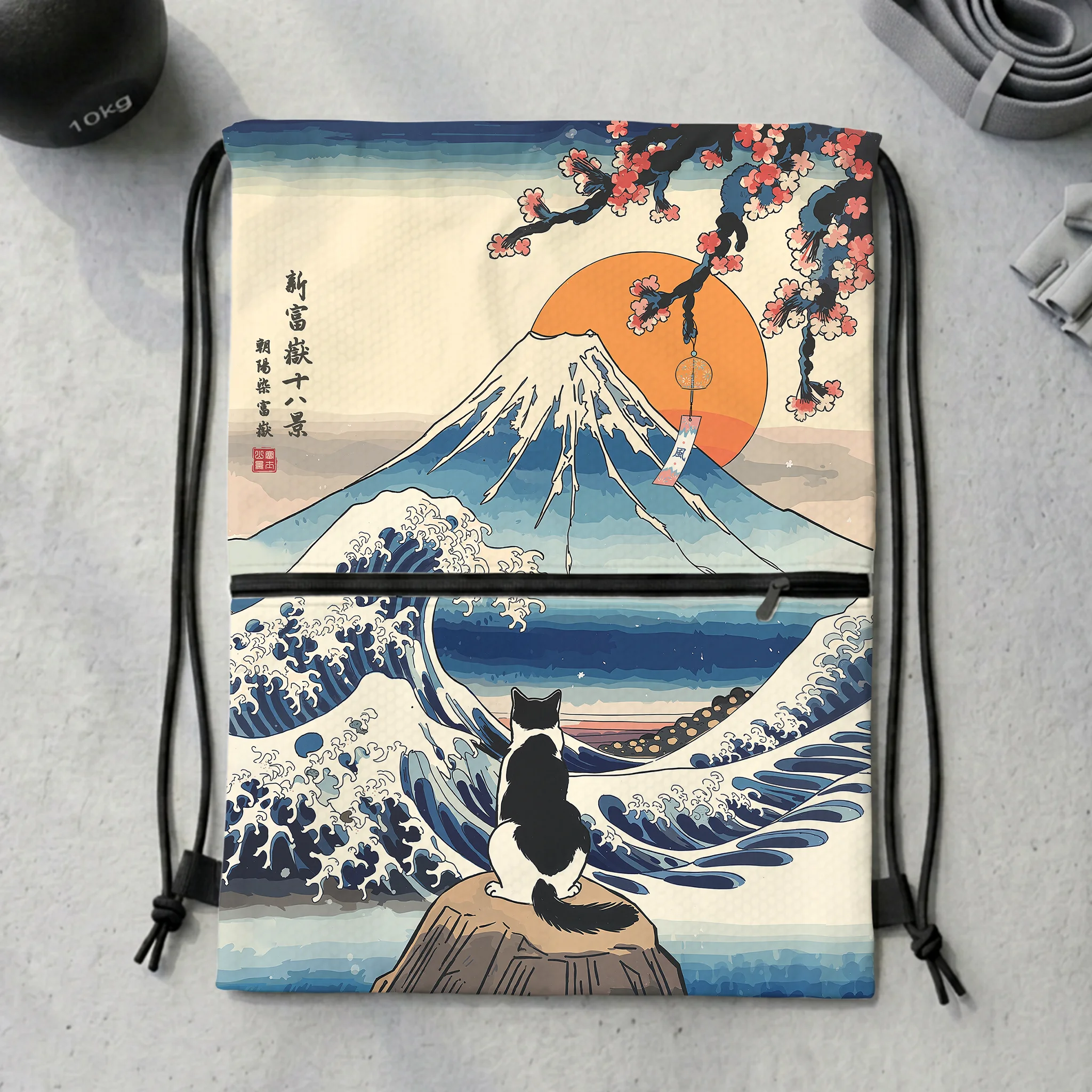 Tokyo-Tiger Cat Looking At The Great Wave Backpack