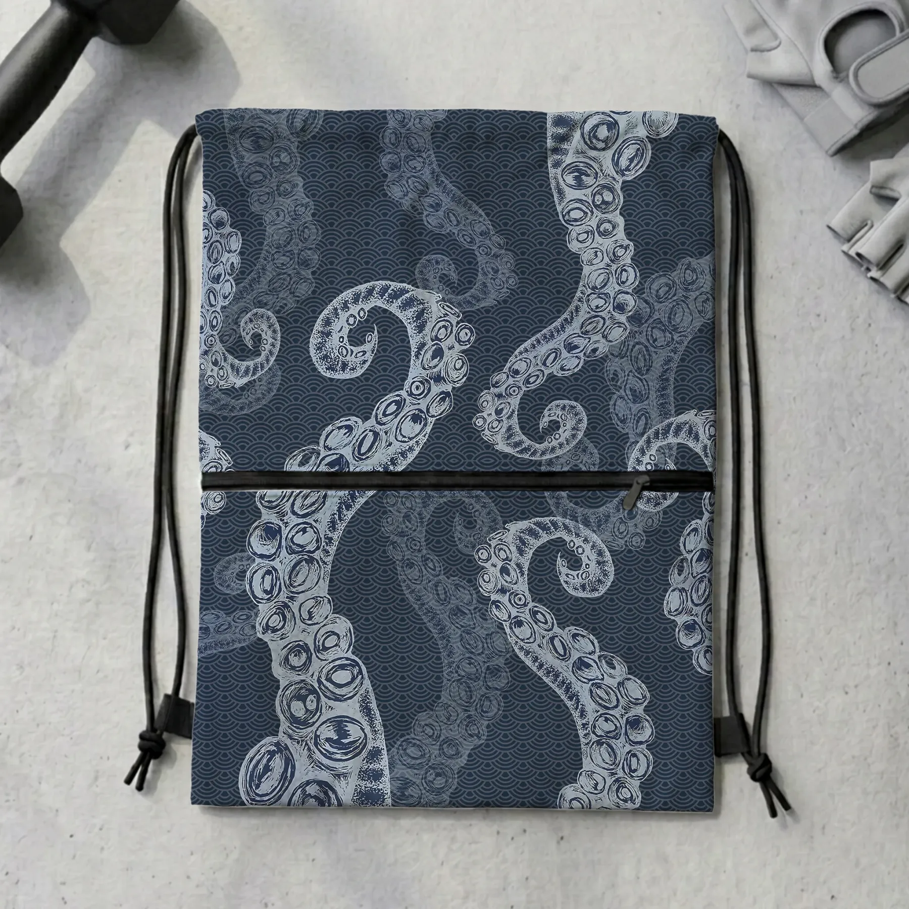 Tokyo-Tiger Octopus Tentacles Japanese Drawstring Backpack Sale