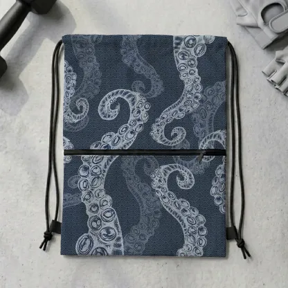 Tokyo-Tiger Octopus Tentacles Japanese Drawstring Backpack