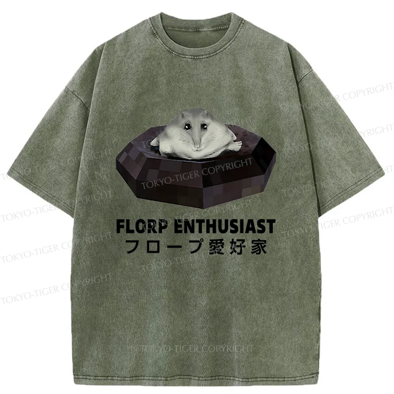 Tokyo-Tiger Florp Enthusiast Funny Washed T-Shirt