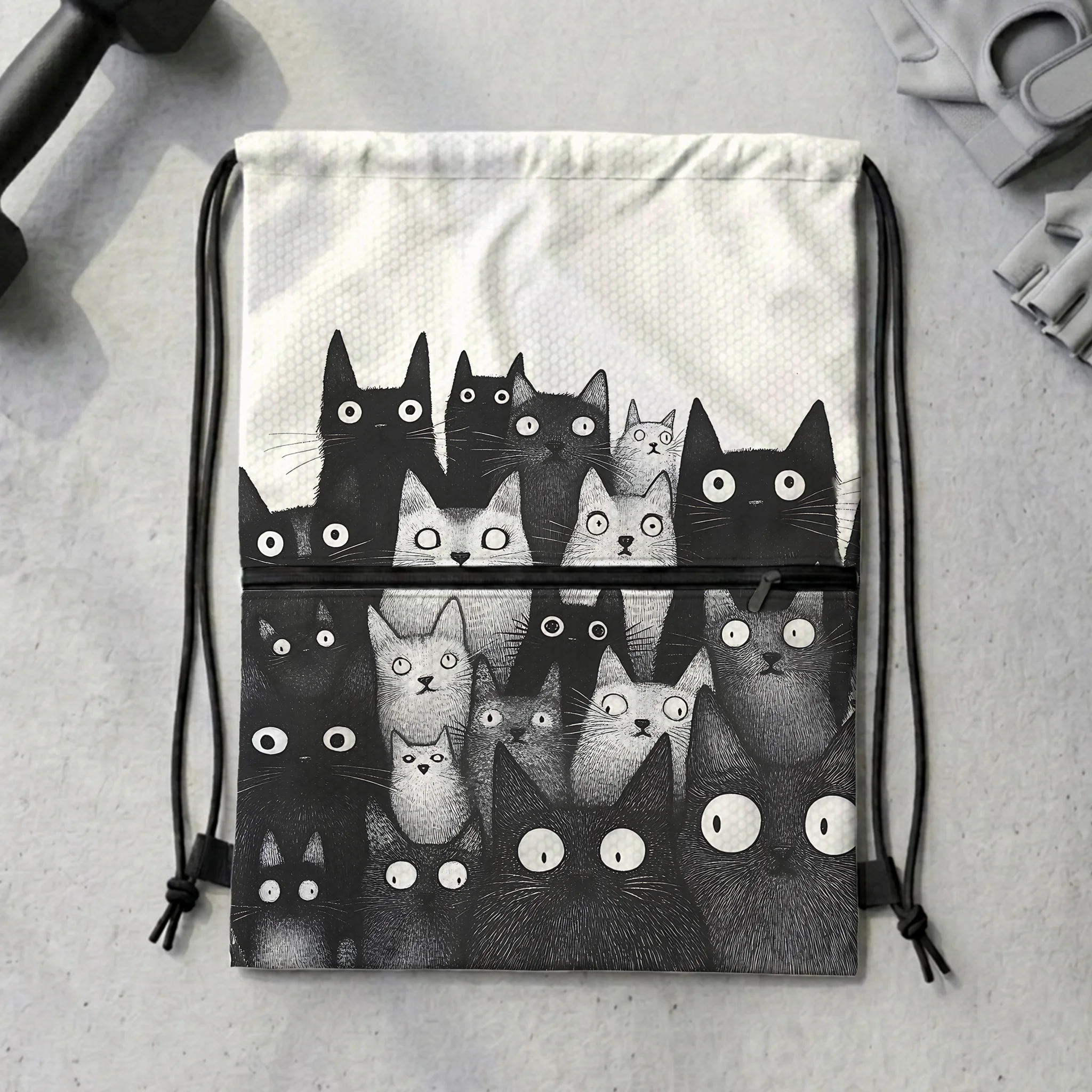 Tokyo-Tiger The Judgmental Stare Of Cats Drawstring Backpack