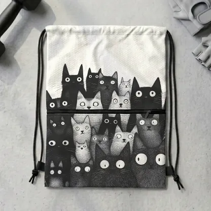Tokyo-Tiger The Judgmental Stare Of Cats Drawstring Backpack