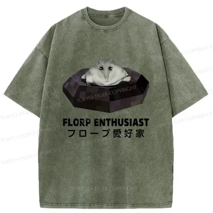 Tokyo-Tiger Florp Enthusiast Funny Washed T-Shirt