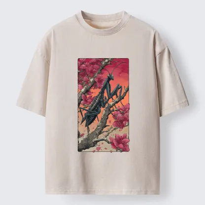 Tokyo-Tiger Wild Blossom Mantis Washed T-Shirt