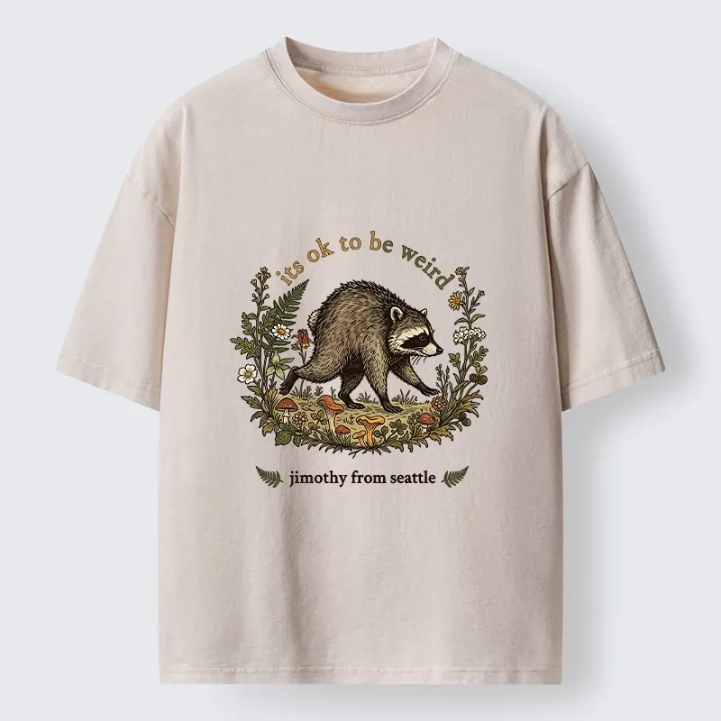 Tokyo-Tiger Funny Jimothy Raccoon Washed T-Shirt