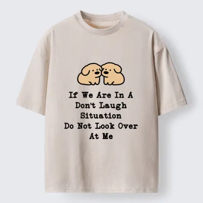 Tokyo-Tiger Funny Silent Dog Washed T-Shirt