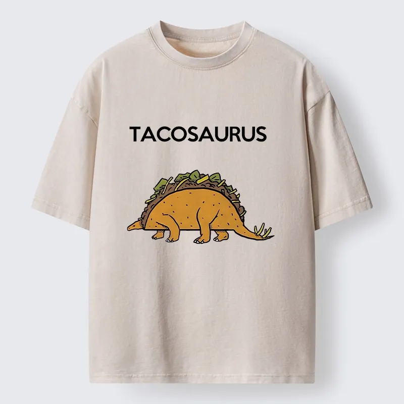 Tokyo-Tiger Funny Tacosaurus Washed T-Shirt