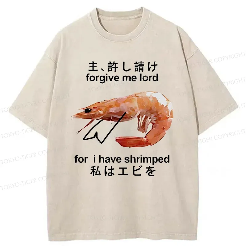 Tokyo-Tiger Retreating Shrimp Washed T-Shirt
