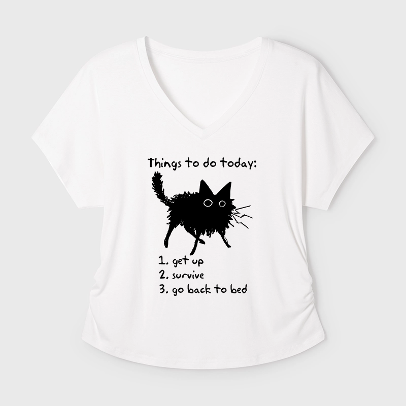 Tokyo-Tiger Lazy Cat Survive Day Funny Meme Modal Dolman Sleeve T-Shirt