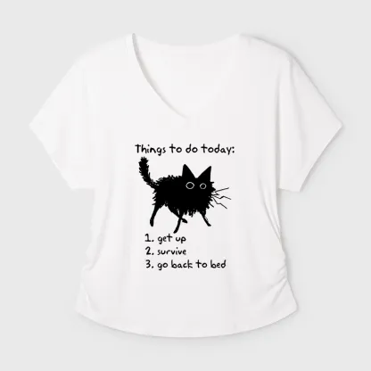 Tokyo-Tiger Lazy Cat Survive Day Funny Meme Modal Dolman Sleeve T-Shirt