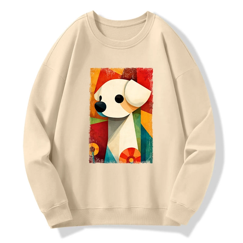 Tokyo-Tiger Retro Abstract Color Block Puppy Art Classic Sweatshirt