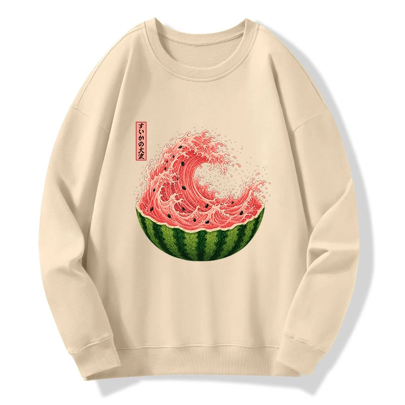 Tokyo-Tiger Watermelon Wave Summer Ukiyo Art Classic Sweatshirt