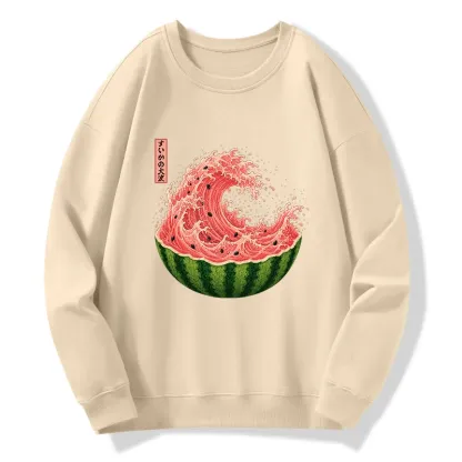 Tokyo-Tiger Watermelon Wave Summer Ukiyo Art Classic Sweatshirt