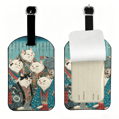Tokyo-Tiger Formal Gathering of Ukiyo-e Cat Nobles Luggage Tag