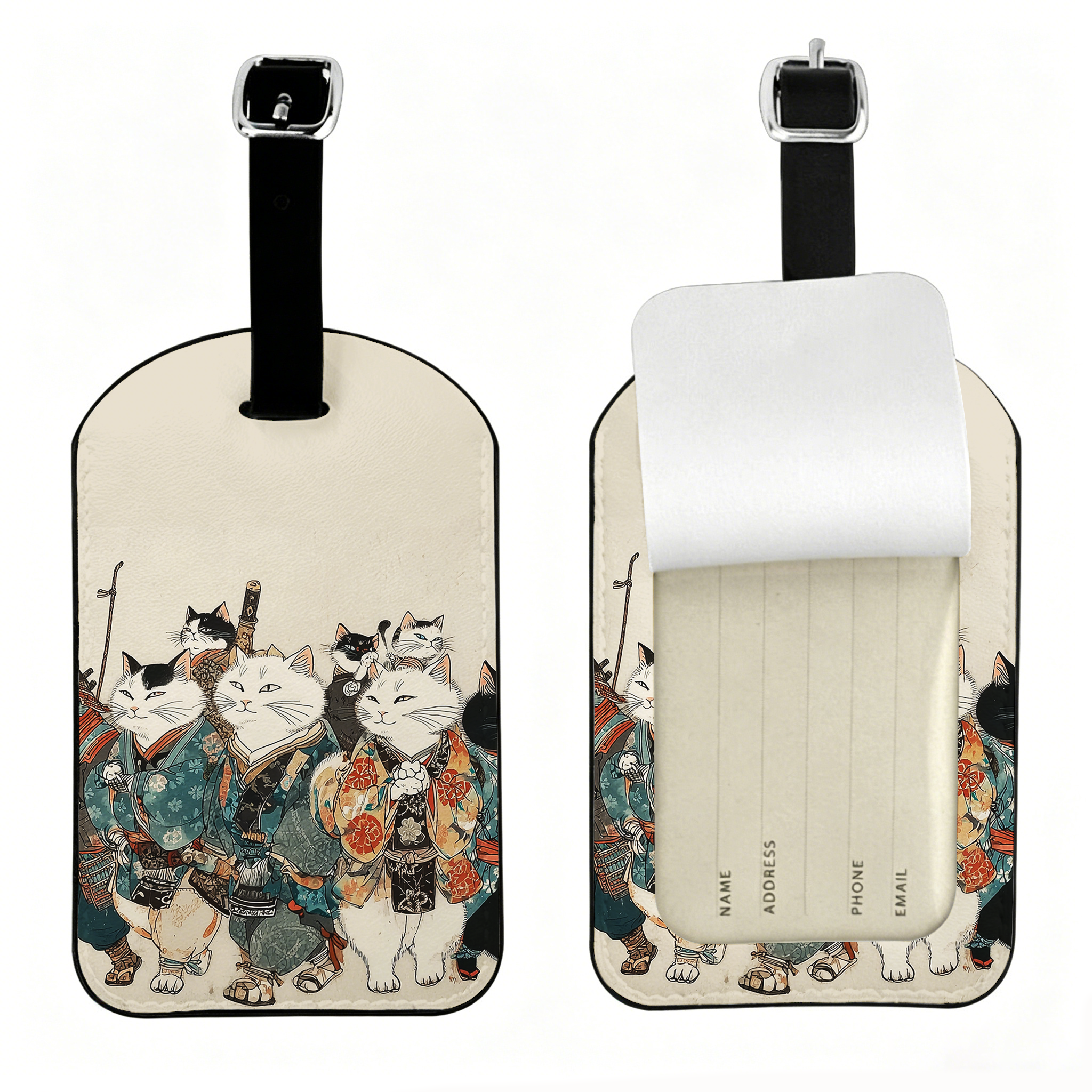 Tokyo-Tiger Samurai Cats Assemble Luggage Tag