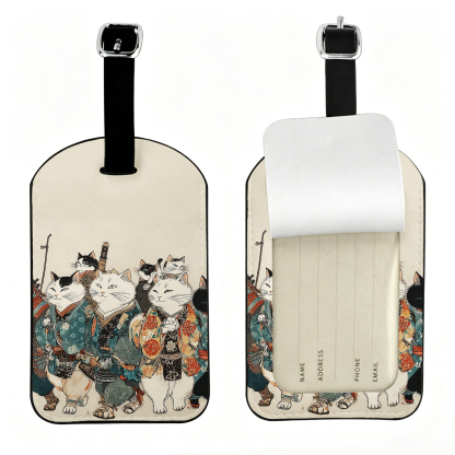 Tokyo-Tiger Samurai Cats Assemble Luggage Tag