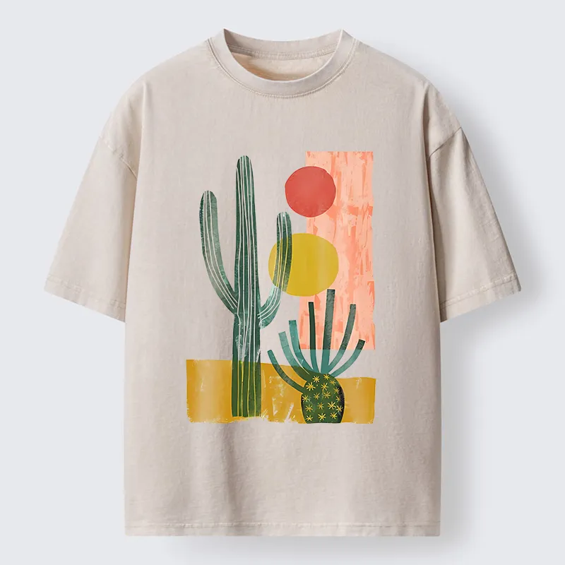 Tokyo‑Tiger Minimalist Desert Washed T-Shirt