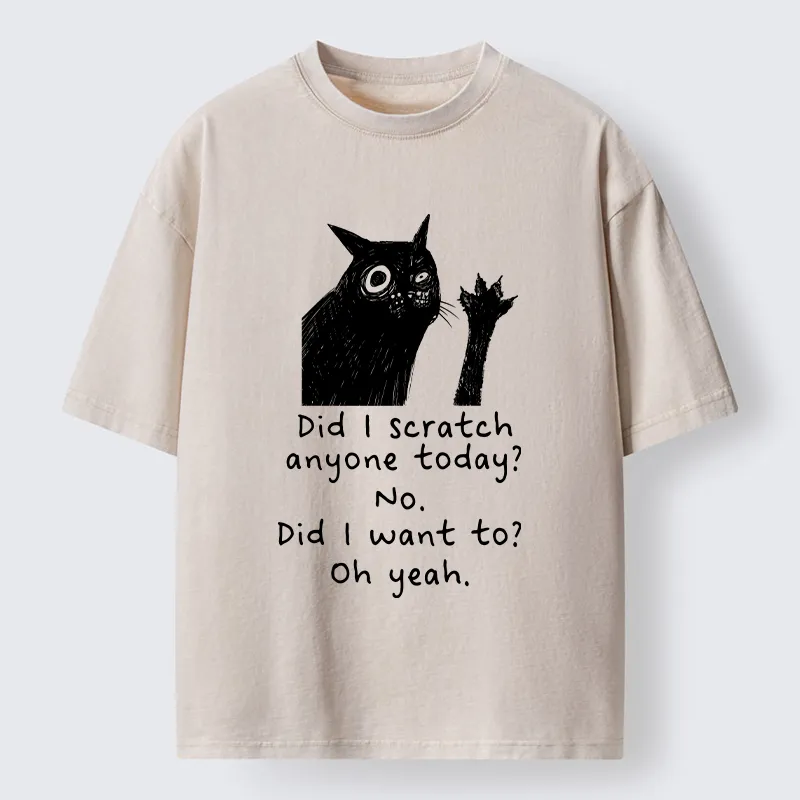 Tokyo‑Tiger Black Cat Scratches People Washed T-Shirt