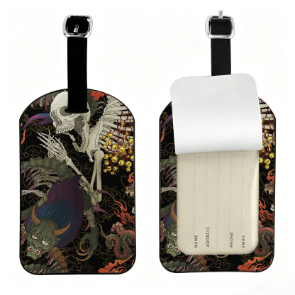Tokyo-Tiger Japanese Yokai And Skeletons Luggage Tag