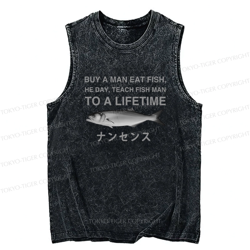 Tokyo-Tiger Funny To A Lifetime Washed Tank