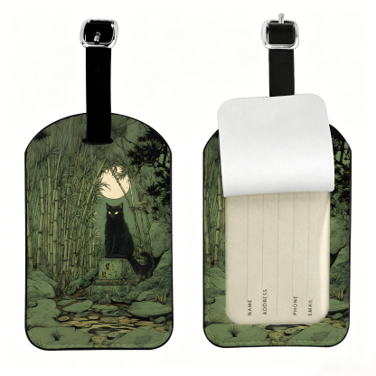 Tokyo-Tiger Cat Under The Moon Luggage Tag