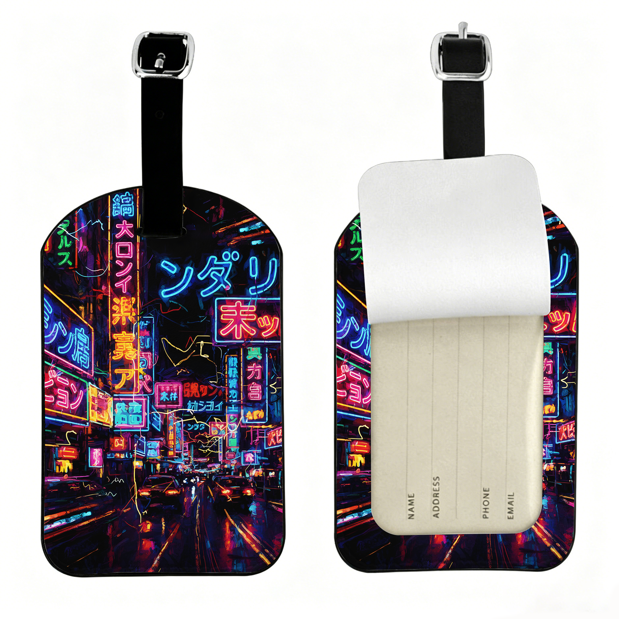 Tokyo-Tiger Tokyo Street Scene Luggage Tag