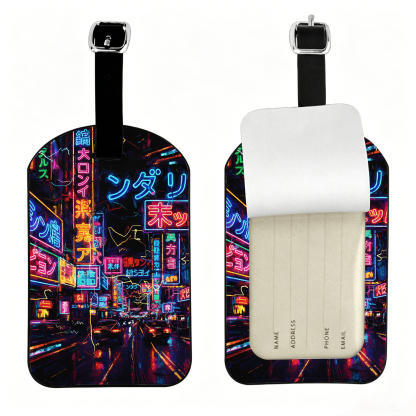 Tokyo-Tiger Tokyo Street Scene Luggage Tag