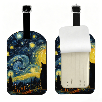 Tokyo-Tiger Black Cat Under The Stars Luggage Tag