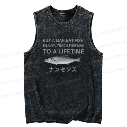 Tokyo-Tiger Funny To A Lifetime Washed Tank