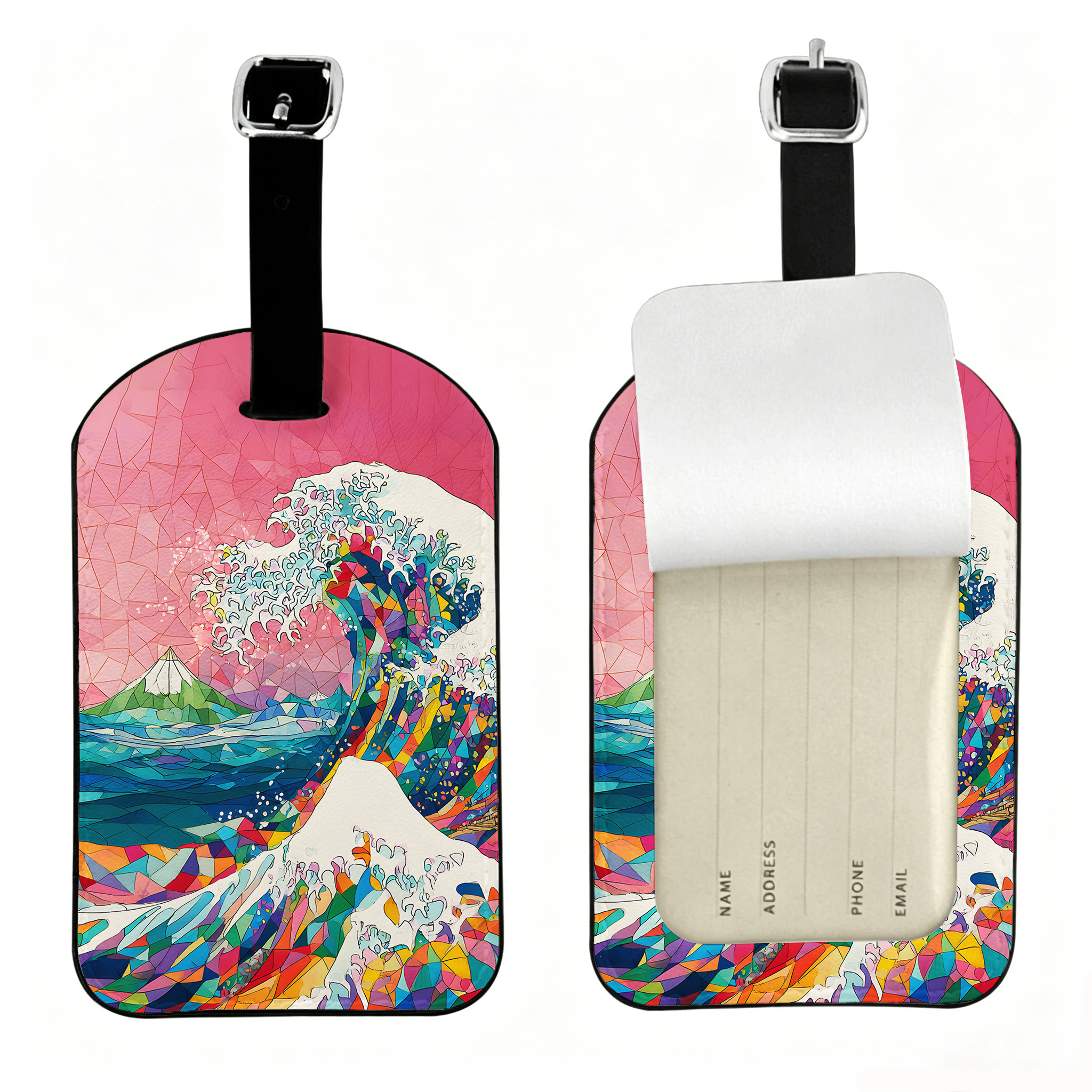 Tokyo-Tiger Colorful Prismatic Wave Luggage Tag