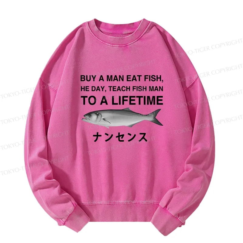 Tokyo-Tiger Funny To A Lifetime Washed Sweatshirt